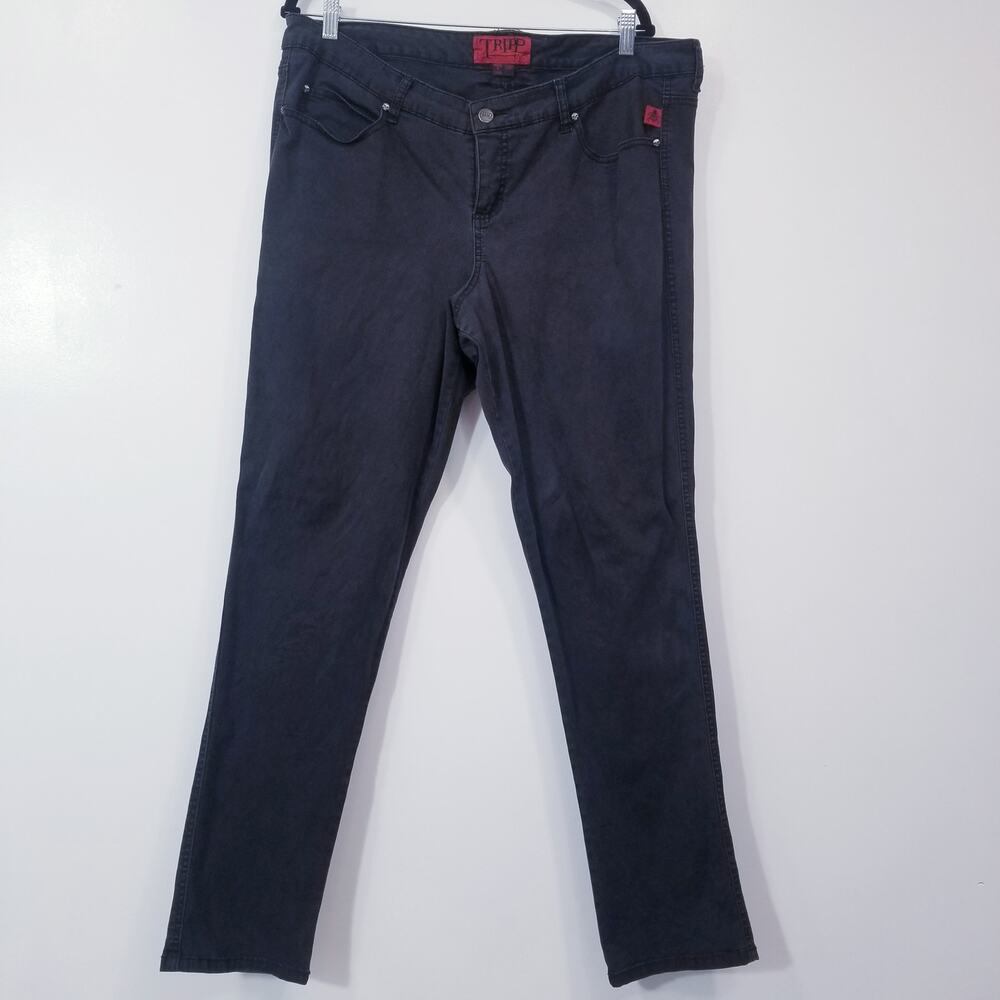 Tripp NYC Skull Studded Mid Rise Skinny Black Jeans